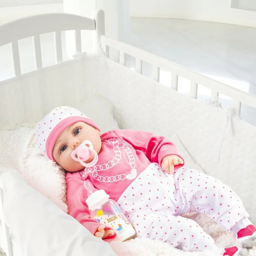 💫 Reborn Baby Dolls Pink Realistic Soft Silicone Movable Arms Birth Certit Kids